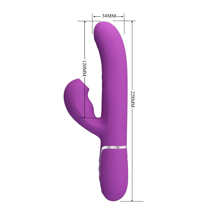PRETTY LOVE - VIBRATEUR LAPIN MULTIFONCTION 3 EN 1 PERLITA VIOLET